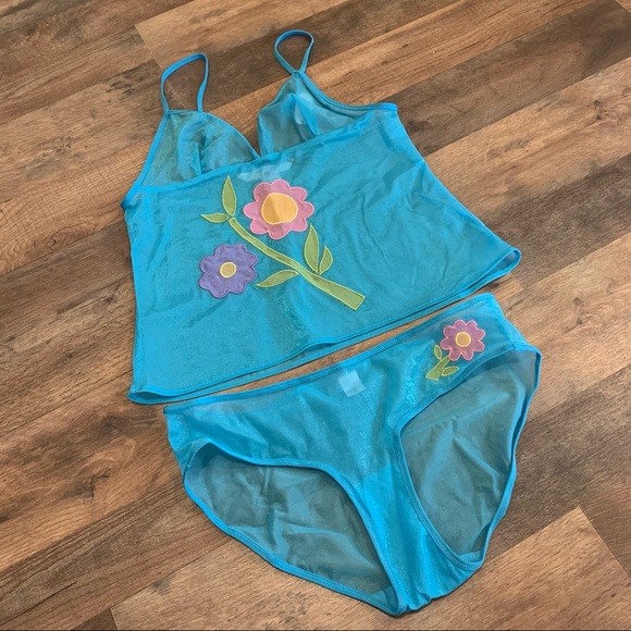 Victoria's Secret Other - VS Y2K Vintage Floral Embroidered Mesh Lingerie